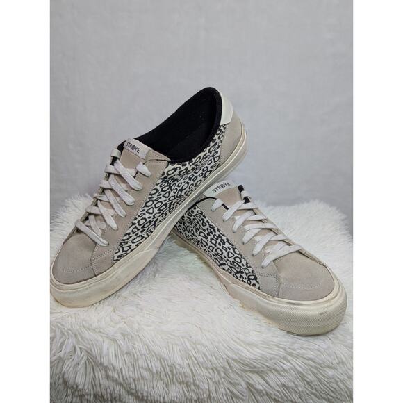 Straye Logan White w/ Black Cheetah Print Skate Shoes Mens 11 Women's 12.5 - Picture 4 of 10